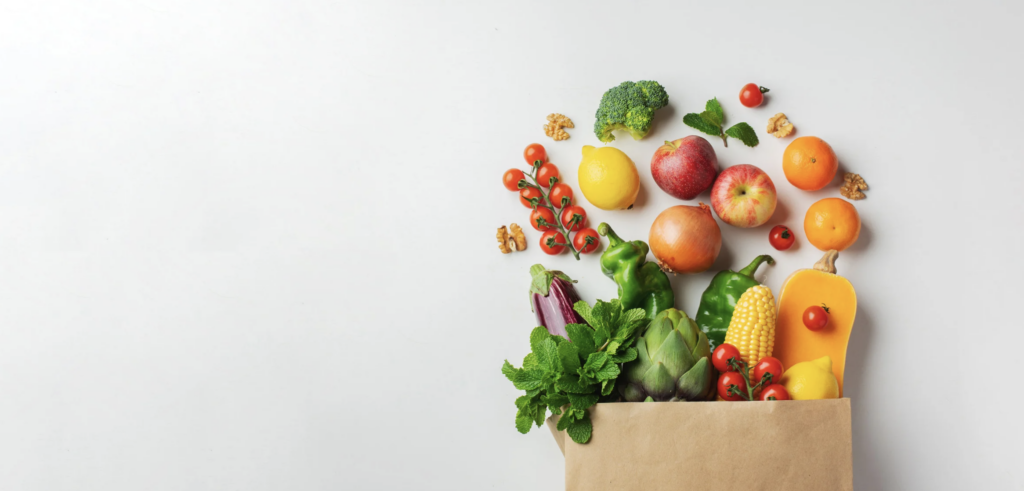 Groceries for plant-based meal deliveries. 